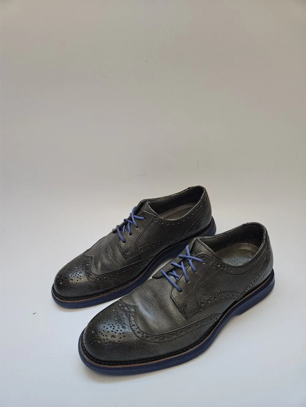Sperry Top Sider Gold Cup Wingtip Oxfords Mens Sz 9.5M Gray Leather Dress Shoes